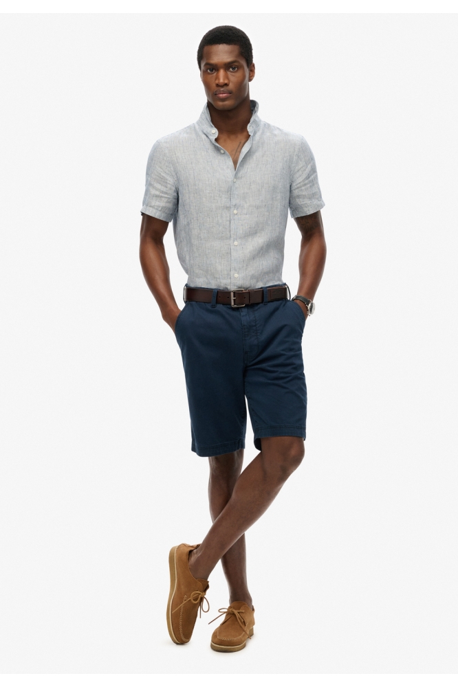 VACATION LINEN S S SHIRT M4010937A NAVY TICKING LINEN